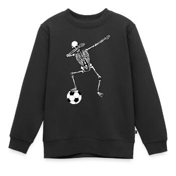 Fussballer Skelett Dab Dabbing Geschenk - Kinder Premium Organic Sweatshirt - Schwarz - Vorne - AI Model Kid Female (0cm)