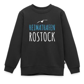 Heimathafen Rostock Rostocker Geschenkidee - Kinder Premium Organic Sweatshirt - Schwarz - Vorne - AI Model Kid Female (0cm)