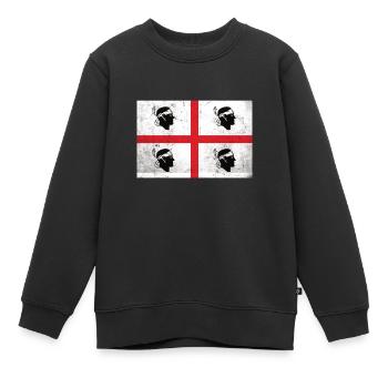 Sardinien Flagge - Kinder Premium Organic Sweatshirt - Schwarz - Vorne - AI Model Kid Female (0cm)