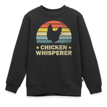Huhn Hühner - Kinder Premium Organic Sweatshirt - Schwarz - Vorne - AI Model Kid Female (0cm)