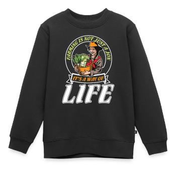 Farmer cows farmer yard gift - Kids Premium Organic Sweatshirt - black - Front - AI Model Kid Female (0cm)