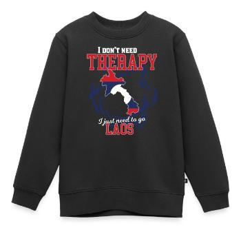 Ich brauche keine Therapie - Laos - Kinder Premium Organic Sweatshirt - Schwarz - Vorne - AI Model Kid Female (0cm)