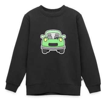 Fröhlicher Grünwagen Frontansicht - Kinder Premium Organic Sweatshirt - Schwarz - Vorne - AI Model Kid Female (0cm)