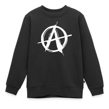 symbole ancap - Sweat Premium enfant bio - noir - Devant - AI Model Kid Female (0cm)