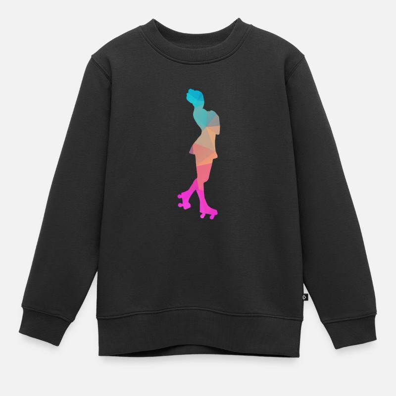 Abstrakter Eis- und Rollschuh-Design - Kinder Premium Organic Sweatshirt - Schwarz