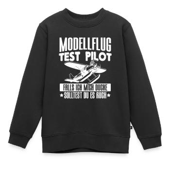 Modellflug Test Pilot - Kinder Premium Organic Sweatshirt - Schwarz - Vorne - AI Model Kid Female (0cm)