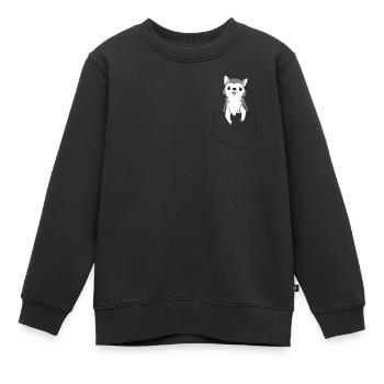 Loup dans la poche Doux Loup loup - Sweat Premium enfant bio - noir - Devant - AI Model Kid Female (0cm)