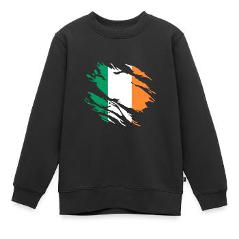 Drapeau irlandais - Sweat Premium enfant bio - noir - Devant - AI Model Kid Female (0cm)