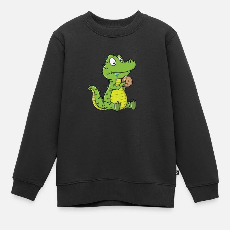 Crocodile aux biscuits - Sweat Premium enfant bio - noir