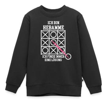 Hebamme Baby Geburt Schwangerschaft Lustig - Kinder Premium Organic Sweatshirt - Schwarz - Vorne - AI Model Kid Female (0cm)