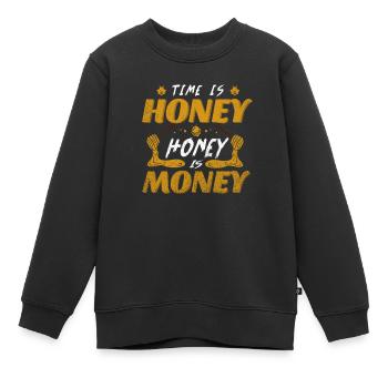 Miel d’abeille - Sweat Premium enfant bio - noir - Devant - AI Model Kid Female (0cm)