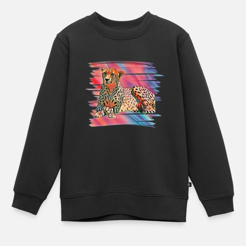 Gepard - Kinder Premium Organic Sweatshirt - Schwarz
