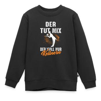 Kellner Kellnern Restaurant Bediunung Oberkellner - Kinder Premium Organic Sweatshirt - Schwarz - Vorne - AI Model Kid Female (0cm)