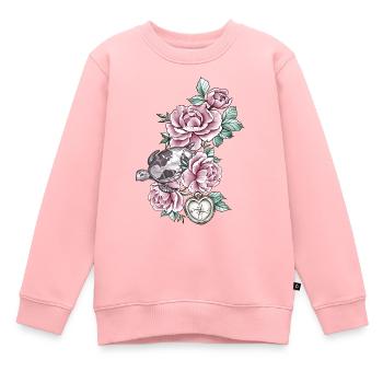 Turtle Atlantic Vintage Roses Compass Coeur - Sweat Premium enfant bio - rose - Devant - AI Model Kid Female (0cm)
