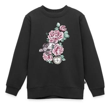 Schildkröte Atlantik Vintage Rosen Kompass Herz - Kinder Premium Organic Sweatshirt - Schwarz - Vorne - AI Model Kid Female (0cm)