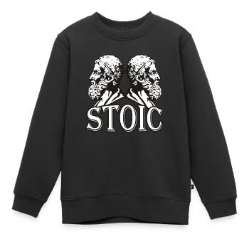 Stoiker Philosoph - Kinder Premium Organic Sweatshirt - Schwarz - Vorne - AI Model Kid Female (0cm)