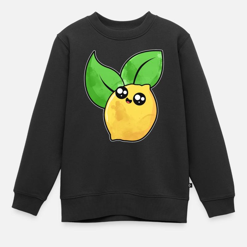 Visage de citron mignon - Sweat Premium enfant bio - noir