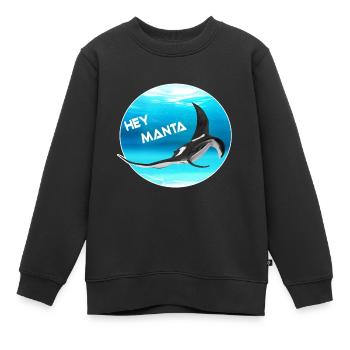 Hey Manta - Kinder Premium Organic Sweatshirt - Schwarz - Vorne - AI Model Kid Female (0cm)