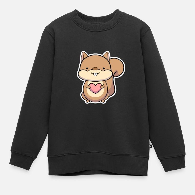 Eichhörnchen - Kinder Premium Organic Sweatshirt - Schwarz