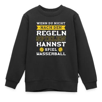 Wasserball - Kinder Premium Organic Sweatshirt - Schwarz - Vorne - AI Model Kid Female (0cm)
