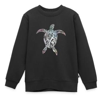 Schildkröte Maori Tribal - Kinder Premium Organic Sweatshirt - Schwarz - Vorne - AI Model Kid Female (0cm)