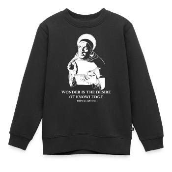 Der Wunsch nach Wissen Katholische Philosophie - Kinder Premium Organic Sweatshirt - Schwarz - Vorne - AI Model Kid Female (0cm)