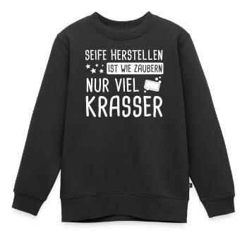 Seifen Seife Seifenherstellung Kernseife Geschenk - Kinder Premium Organic Sweatshirt - Schwarz - Vorne - AI Model Kid Female (0cm)