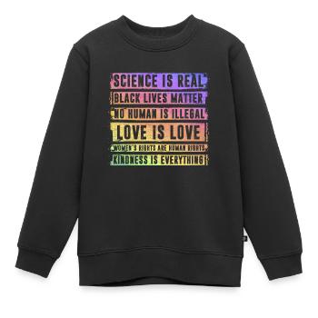 Sience is real Black lives matter - Sweat Premium enfant bio - noir - Devant - AI Model Kid Female (0cm)
