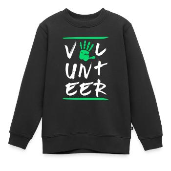 Bénévoles Bénévoles Bénévolat Sauvetage Charité - Sweat Premium enfant bio - noir - Devant - AI Model Kid Female (0cm)