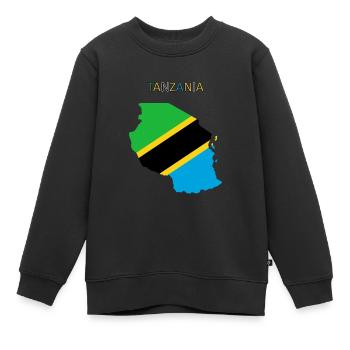 Tansania Flagge - Kunstdesign - Kinder Premium Organic Sweatshirt - Schwarz - Vorne - AI Model Kid Female (0cm)