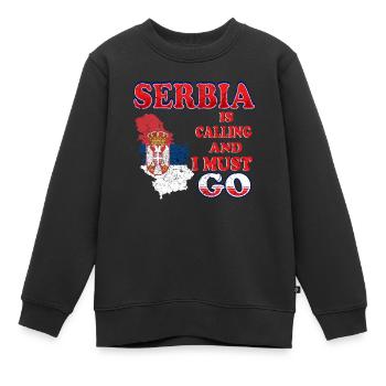 Serbien - Kinder Premium Organic Sweatshirt - Schwarz - Vorne - AI Model Kid Female (0cm)