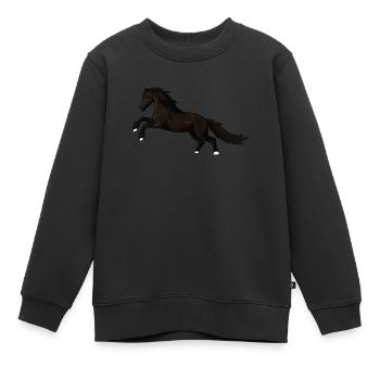 WILDPFERD Pferd - Kinder Premium Organic Sweatshirt - Schwarz - Vorne - AI Model Kid Female (0cm)