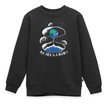 Erde Klimawandel Nachhaltig Umwelt Geschenk - Kinder Premium Organic Sweatshirt - Schwarz - Vorne - AI Model Kid Female (0cm)