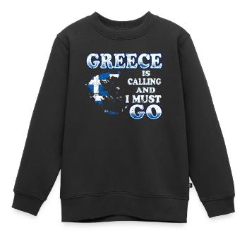 Griechenland - Kinder Premium Organic Sweatshirt - Schwarz - Vorne - AI Model Kid Female (0cm)