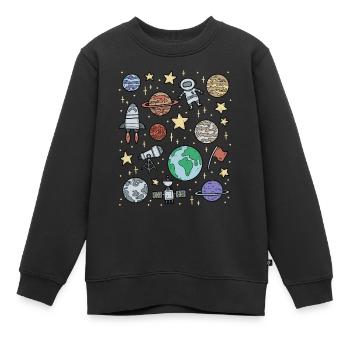 Universum Weltraum Raumfahrt - Kinder Premium Organic Sweatshirt - Schwarz - Vorne - AI Model Kid Female (0cm)