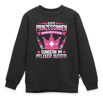 Altenpflegerin und Prinzessin nicht im Kleid - Kinder Premium Organic Sweatshirt - Schwarz - Vorne - AI Model Kid Female (0cm)