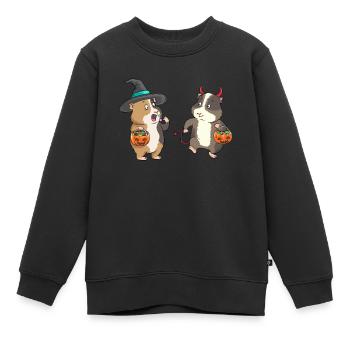 Meerschweinchen Halloween Kostüm Hexe Teufel - Kinder Premium Organic Sweatshirt - Schwarz - Vorne - AI Model Kid Female (0cm)