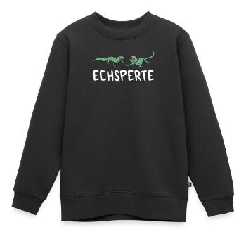 Echsperte Echse Echsen Reptil Reptilien Tierpflger - Kinder Premium Organic Sweatshirt - Schwarz - Vorne - AI Model Kid Female (0cm)