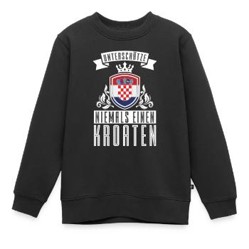 Kroatien Patriot Europa - Kinder Premium Organic Sweatshirt - Schwarz - Vorne - AI Model Kid Female (0cm)