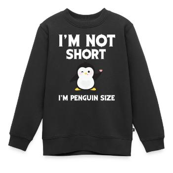 Je ne suis pas petit, je suis la taille des pingouins - Sweat Premium enfant bio - noir - Devant - AI Model Kid Female (0cm)