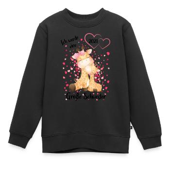 Nachwuchs verkünden Ich werde große Schwester 2021 - Kinder Premium Organic Sweatshirt - Schwarz - Vorne - AI Model Kid Female (0cm)