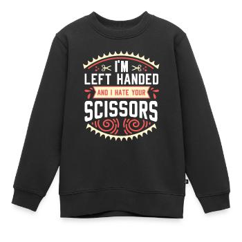 Ciseaux Gaucher Gaucher Gaucher - Sweat Premium enfant bio - noir - Devant - AI Model Kid Female (0cm)