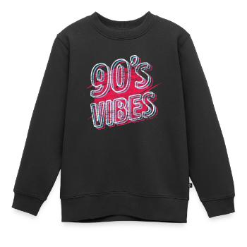 90er Jahre - Kinder Premium Organic Sweatshirt - Schwarz - Vorne - AI Model Kid Female (0cm)