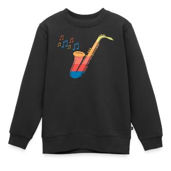 Saxophone - Kids Premium Organic Sweatshirt - black - Front - AI Model Kid Female (0cm)