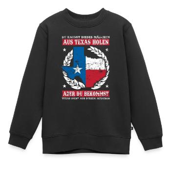Texas Patrioten Cowboy - Kinder Premium Organic Sweatshirt - Schwarz - Vorne - AI Model Kid Female (0cm)