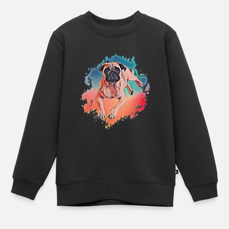Mops - Kinder Premium Organic Sweatshirt - Schwarz