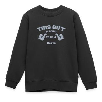 Dieser Typ wird Bäcker - Kinder Premium Organic Sweatshirt - Schwarz - Vorne - AI Model Kid Female (0cm)