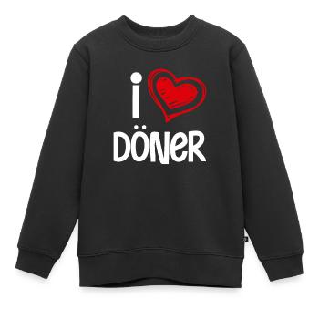 Döner Kebab - Kinder Premium Organic Sweatshirt - Schwarz - Vorne - AI Model Kid Female (0cm)