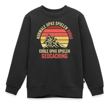 Geocache Opa Geocacher Großvater Cache Caching Lus - Kinder Premium Organic Sweatshirt - Schwarz - Vorne - AI Model Kid Female (0cm)