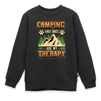 Drôle de chien de camping caravane disant cadeau - Sweat Premium enfant bio - noir - Devant - AI Model Kid Female (0cm)